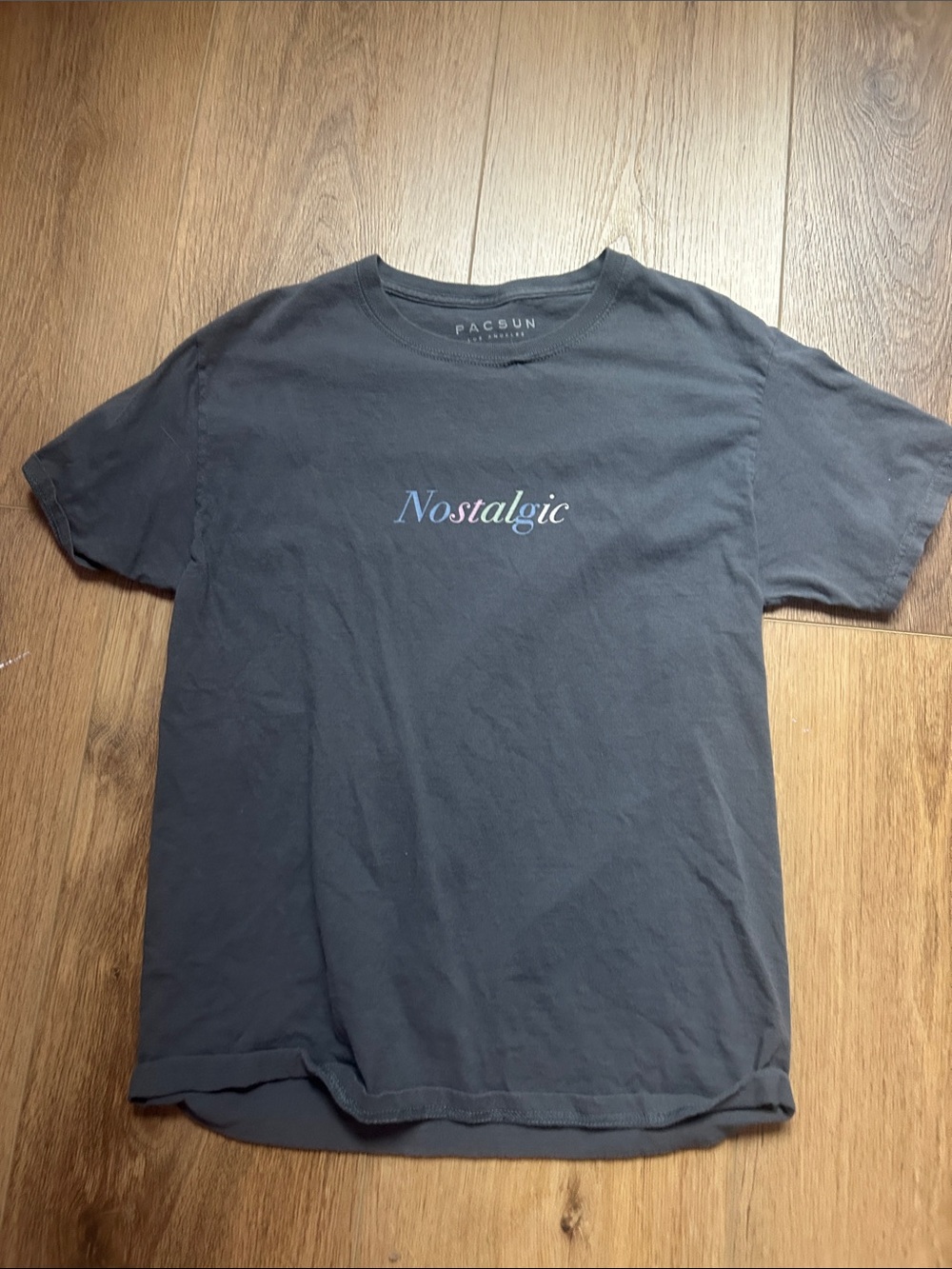 PacSun Charcoal 'Nostalgic' Logo Tee
